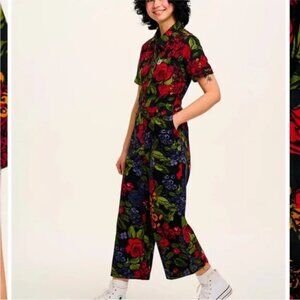 Lucy & Yak Ragan Maria Utility Floral Cropped Jumpsuit